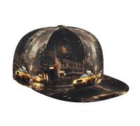 WZYWHJ Casquette de baseball élégante à bord plat New York Fashion City - Évacuation de l'humidité et respirante - Convient pour un usage quotidien - Sport et voyage - Noir