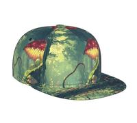 WZYWHJ Casquette de baseball tendance à bord plat The Mysterious Venus Flytrap Waits Image réglable, respirante et légère pour homme et femme, noir