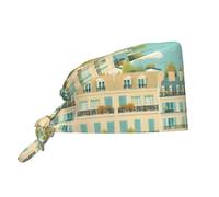 WZYWHJ Casquette de travail de nettoyage avec impression de la tour Eiffel de Paris - Chapeau de chef pour homme et femme - Réglable - Respirant - Noir