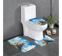WZYWHJ Castle in The Bubble Lot de 3 tapis de salle de bain antidérapants et durables faciles à nettoyer Convient pour salle de bain et WC