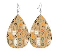 WZYWHJ Cat in the Bush Picture Boucles d'oreilles en cuir pour femme Pendentif goutte d'eau simple Cadeau de vacances tendance