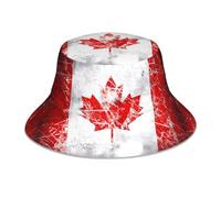 WZYWHJ Chapeau bob réversible motif drapeau du Canada rétro - pour hommes et femmes - Couvre-chef de protection pour voyage et activités de plein air - Noir, noir, taille unique