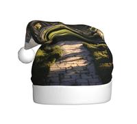 WZYWHJ Chapeau de Père Noël pour adulte pour fêtes et fêtes de Noël, cérémonies annuelles, beau motif manoir