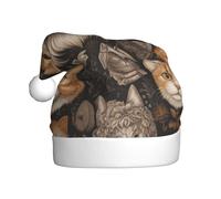 WZYWHJ Chapeau de Père Noël pour adulte pour fêtes et fêtes de Noël, cérémonies annuelles calicot chat