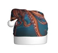 WZYWHJ Chapeau de Père Noël pour adulte pour fêtes et fêtes de Noël, cérémonies annuelles, motif géant des mers profondes