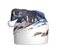 WZYWHJ Chapeau de Père Noël pour adulte pour fêtes et fêtes de Noël, cérémonies annuelles, motif léopard des neiges
