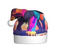 WZYWHJ Chapeau de Père Noël pour adulte pour fêtes et fêtes de Noël, cérémonies annuelles, motif lion savane