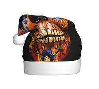 WZYWHJ Chapeau de Père Noël pour adulte pour fêtes et fêtes de Noël, cérémonies annuelles, motif masques Jour des morts