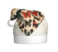 WZYWHJ Chapeau de Père Noël pour adulte pour fêtes et fêtes de Noël, cérémonies annuelles, motif papillon cœur