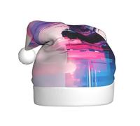WZYWHJ Chapeau de Père Noël pour adulte pour les fêtes et fêtes de Noël, cérémonies annuelles, demi-barrière, univers, imprimé