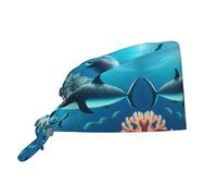 WZYWHJ Chapeau de travail Whales Under The Sea pour nettoyer les photos, convient aux hommes et aux femmes, sangle élastique réglable, noir