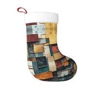 WZYWHJ Chaussette de Noël - Chaussette décorative festive en peluche pour les fêtes de fin d'année et cadeaux avec image de fragments de mémoire