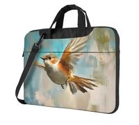 WZYWHJ Chubby Little Bird Flying Prints Sac d'ordinateur portable ultra-fin portable à épaule unique accessoires d'ordinateur doux antichoc pour ordinateurs portables, Noir , 13 inch