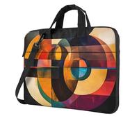 WZYWHJ Circle Square Harmony Prints Sac d'ordinateur portable ultra-fin portable à épaule unique accessoires informatiques doux antichoc pour ordinateurs portables, Noir , 13 inch