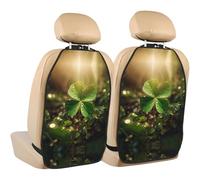 WZYWHJ Clover in The Sun Picture Lot de 2 coussins de rangement anti-coups de pied pour siège de voiture multifonction après installation