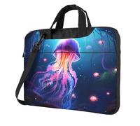 WZYWHJ Coloré Méduse Image Ultra-mince Portable Unique Épaule Sac Ordinateur Portable Accessoires Informatique Doux Antichoc pour Ordinateurs Portables, Noir , 15.6 inch