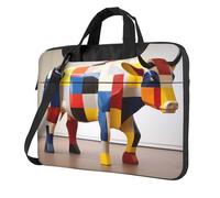 WZYWHJ Cool Bull Riding Prints Sac pour ordinateur portable 14" avec intérieur doux, plusieurs poches, idéal pour les hommes, les voyages et les affaires, noir