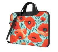 WZYWHJ coquelicot fleurs image ultra-mince portable sac à bandoulière ordinateur portable accessoires informatiques doux antichoc pour ordinateurs portables, Noir , 13 inch