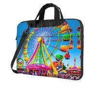 WZYWHJ Corlorful Park Prints Sac pour ordinateur portable avec intérieur doux, plusieurs poches, idéal pour les hommes, les voyages et les affaires, Noir/blanc, 14 inch