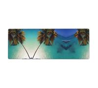 WZYWHJ Coussin de clavier extra large en caoutchouc épais et antidérapant avec impression soleil de noix de coco