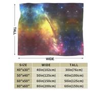 WZYWHJ Couverture douce 101,6 x 76,2 cm, anti-plis, hypoallergénique, compacte, pliable, légère, durable, image d'étoiles colorées