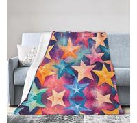 WZYWHJ Couverture douce 127 x 101,6 cm, anti-plis, hypoallergénique, compacte, pliable, légère et durable, motif étoiles dans l'espace