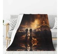 WZYWHJ Couverture en flanelle épaisse avec imprimé pompiers et lutte contre les incendies 203,2 x 152,4 cm double face verticale douce