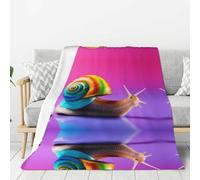 WZYWHJ Couverture en flanelle épaisse avec motif escargots colorés 203,2 x 152,4 cm double face verticale douce