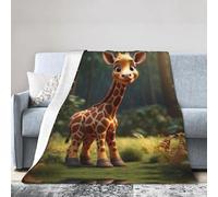 WZYWHJ Couvertures 101,6 x 76,2 cm - Couverture légère, durable et compacte, anti-plis pour lit, canapé, camping, cinéma et voyage, motif girafe sauvage mignonne (101,6 x 76,2 cm)