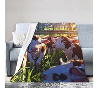 WZYWHJ Couvertures 101,6 x 76,2 cm - Couverture légère, durable et compacte, anti-plis pour lit, canapé, camping, cinéma et voyage, imprimé vache mignonne, 101,6 x 76,2 cm