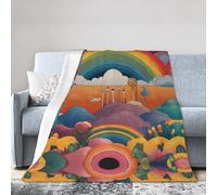 WZYWHJ Couvertures 127 x 101,6 cm - Couverture légère, durable et compacte, anti-plis, pour lit, canapé, camping, cinéma et voyage, motif arc-en-ciel étrange