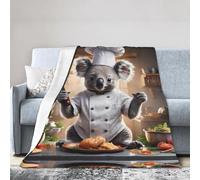 WZYWHJ Couvertures 152,4 x 127 cm - Couverture légère, durable et compacte, anti-plis pour lit, canapé, camping, cinéma et voyage, cuisine koala avec impression de délicieux aliments (152 x 127 cm)