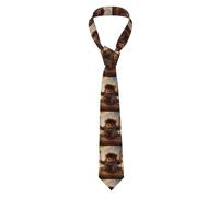WZYWHJ Cravate formelle en soie imprimée « The little monster on the swing » pour homme, adaptée pour un usage quotidien et les réunions d'affaires