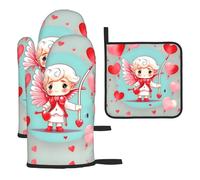 WZYWHJ Cute Loving Boy Lot de 3 gants de cuisine longs et épais pour cuisine Motif garçon