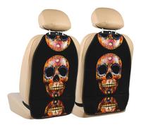WZYWHJ Day of The Dead Masks Lot de 2 coussins de rangement anti-coups de pied pour siège de voiture multifonction après installation