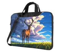 WZYWHJ Deer on the plains Prints Ultra-mince Portable Single Shoulder Laptop Bag Computer Accessories Soft Shockproof for Laptops, Noir , 15.6 inch