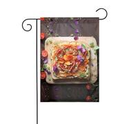 WZYWHJ Délicieux drapeau de jardin avec impression sandwich toast 30,5 x 45,7 cm pour un environnement extérieur tendance