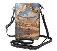 WZYWHJ Desert Architecture Prints Sac à bandoulière en cuir pour femme avec bandoulière réglable