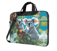WZYWHJ Deux Koalas heureux Impression Ultra-mince Portable Simple Épaule Sac Ordinateur Portable Accessoires Informatique Doux Antichoc pour ordinateurs portables, Noir , 14 inch