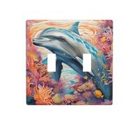 WZYWHJ Dolphins by the Coral Printing Plaque murale décorative 11,4 x 11,4 cm Durable et élégante pour les zones résidentielles et commerciales