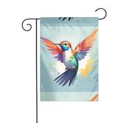 WZYWHJ Drapeau de jardin à motif de colibri aquarelle 30,5 x 45,7 cm pour un environnement extérieur tendance