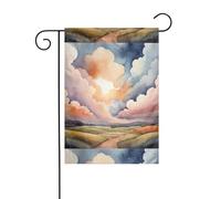 WZYWHJ Drapeau de jardin à motif nuages aquarelle 30,5 x 45,7 cm pour un environnement extérieur tendance