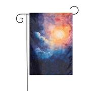 WZYWHJ Drapeau de jardin avec impression aquarelle céleste 30,5 x 45,7 cm pour un environnement extérieur tendance