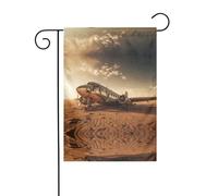 WZYWHJ Drapeau de jardin avec impression d'avion en décomposition 30,5 x 45,7 cm pour un environnement extérieur tendance