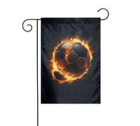 WZYWHJ Drapeau de jardin avec impression de football brûlant - 30,5 x 45,7 cm - Pour un environnement extérieur tendance