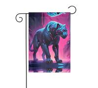 WZYWHJ Drapeau de jardin avec imprimé cyber panthère fluo 30,5 x 45,7 cm pour un environnement extérieur tendance