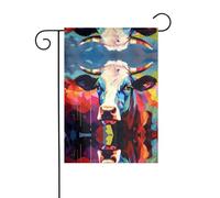 WZYWHJ Drapeau de jardin avec vaches colorées - 30,5 x 45,7 cm - Épais et robuste - Pour jardin, pelouse, balcon