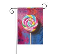 WZYWHJ Drapeau de jardin coloré avec imprimé sucettes 30,5 x 45,7 cm pour un environnement extérieur tendance