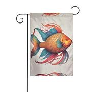 WZYWHJ Drapeau de jardin coloré imprimé queue de poisson 30,5 x 45,7 cm pour un environnement extérieur tendance