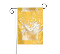WZYWHJ Drapeau de jardin décoratif à motif de saupoudres de fromage 30,5 x 45,7 cm pour un environnement extérieur tendance